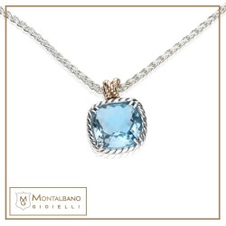 Collana Nodi intreccio quadrata 1 pietra
